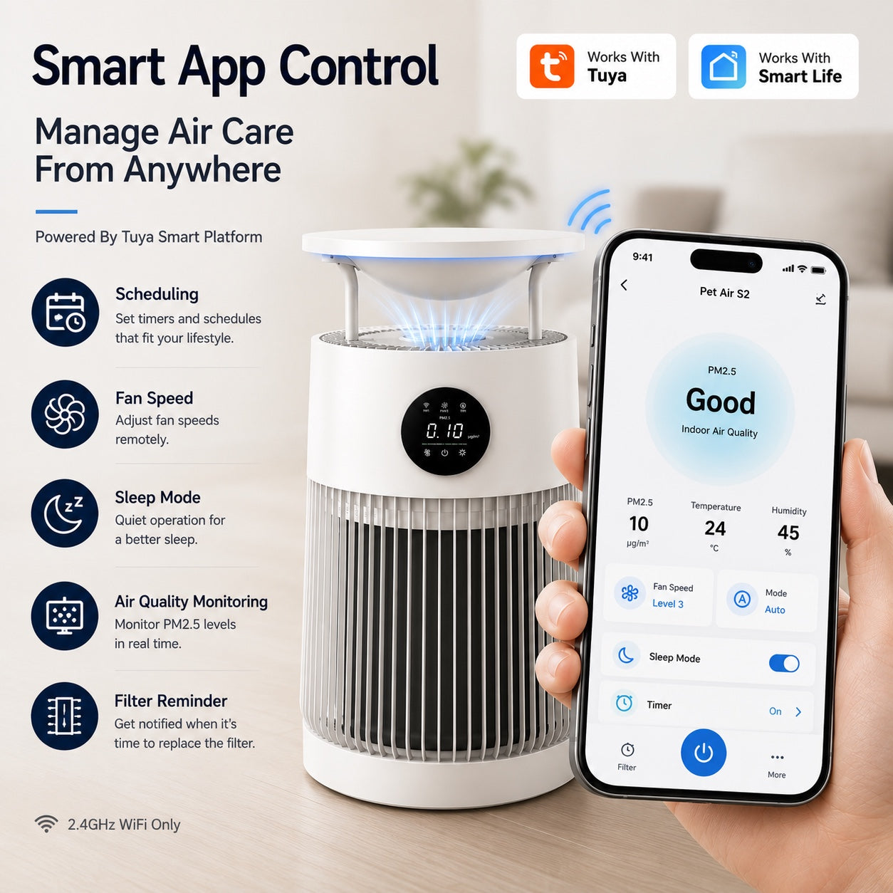 PET AIR S2 Smart Pet Air Purifier With Integrated Cat Lounge