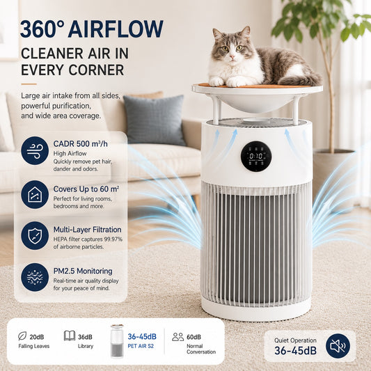 PET AIR S2 Smart Pet Air Purifier With Integrated Cat Lounge